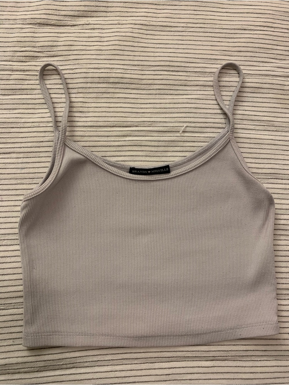 Brandy Melville Light Grey Ribbed Cropped Cami